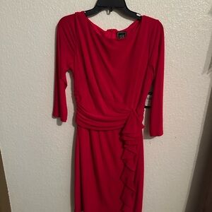 Chic Red Long Sleeve Dress